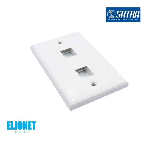 [ACCPLASIM2PTO] PLACA PARED SIMPLE 2 PTO BLANCO SATRA