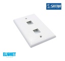 PLACA PARED SIMPLE 2 PTO BLANCO SATRA