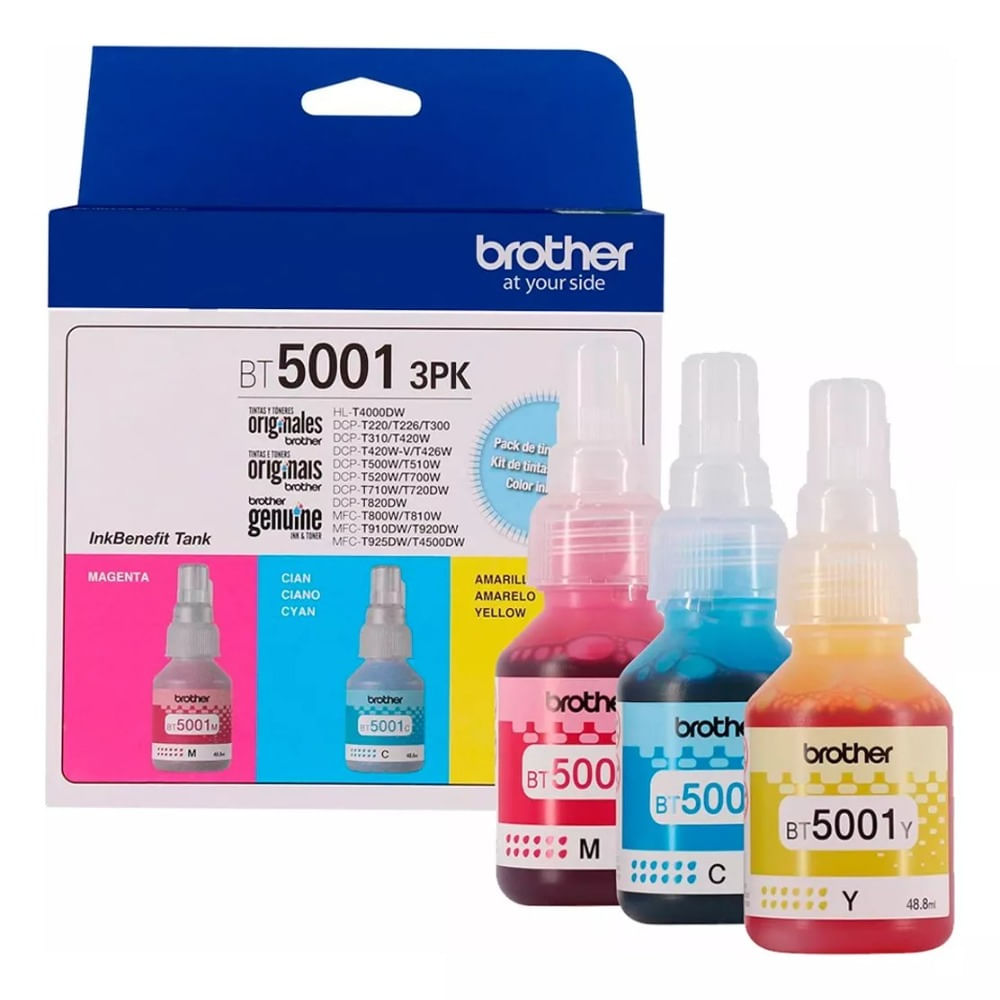 [STPK3BTODCPBT500] 3 PACK  DE TINTA BROTHER BT5001 MCY