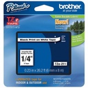 CINTA BROTHER TZE-211 BLACK ON WHITE 6 MM