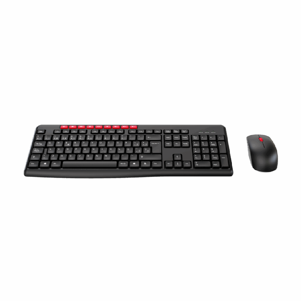 [KBMSHAK656C] KIT TECLADO Y MOUSE INALAMBRICO HALION HA-K656C MULTIMEDIA ROJO