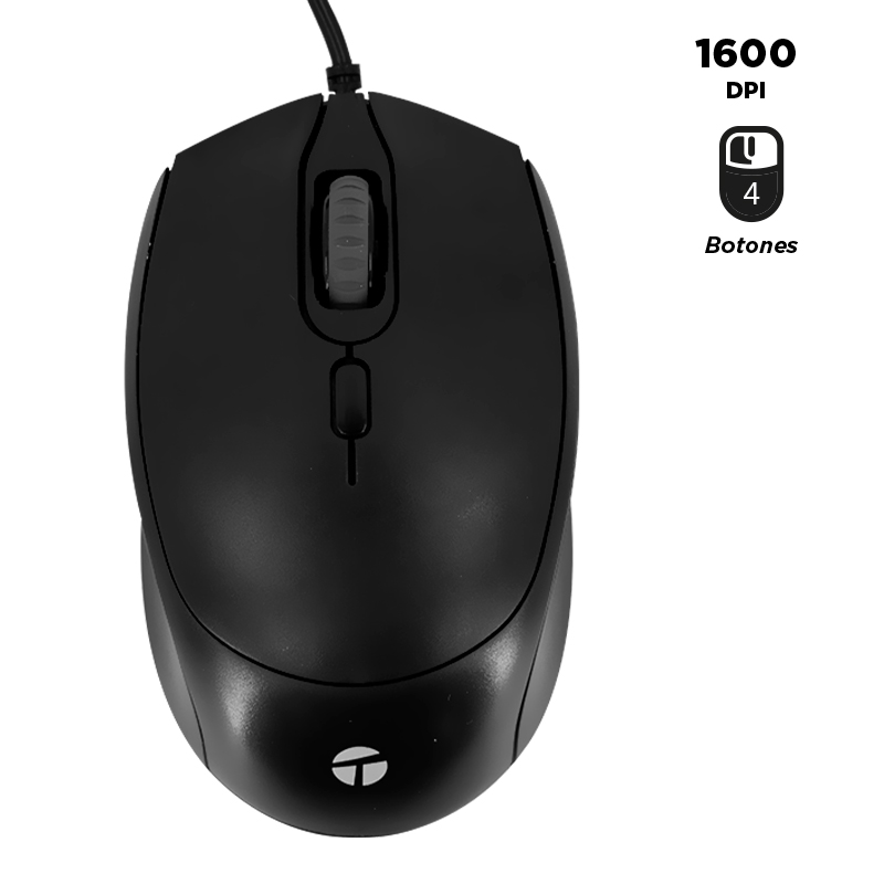 [MSCBKTE1222S] MOUSE ÓPTICO TEROS TE-1222S, 800-1200-1600 DPI, USB, 4 BOTONES