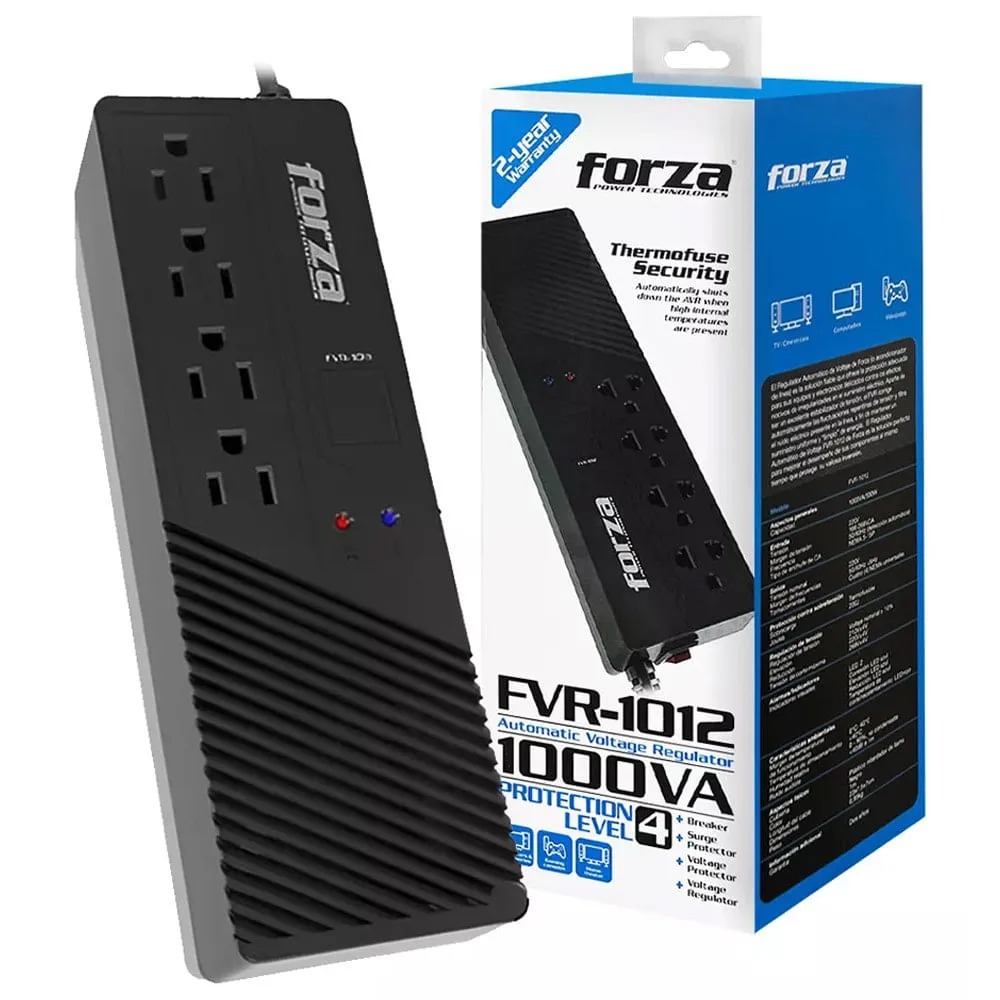 [PSSFORFVR1012] ESTABILIZADOR FORZA 1000VA FVR-1012 500W 4 OUT